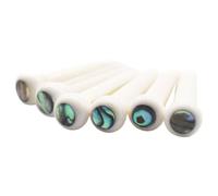 NONDK Guitar Accessories Bone Guitar Bridge Pins 6Pcs String Pin for Acoustic Guitar with Abalone Shell Inlay
