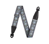 NONDK Guitar Accessories Embroidered Shoulder Straps for Acoustic Guitar Electric Guitar Blue