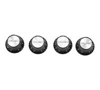 NONDK Guitar Knobs 2 Volumes and 2 Tones Silver Top Hat Bell