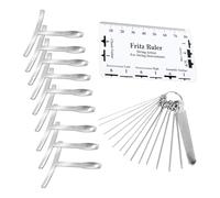 NONDK Guitar Luthier Tools Set 11 Pcs Includes 9 Guitar Radius Gauge, 1 String Action Gauge, Ruler, and Needle File Measuring