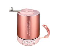 NONDK Hand Crank Bluetooth Speaker Outdoor Hand Crank Bluetooth Speaker Portable AM/FM Emergency Radio for Outdoor Camping Pink