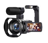 NONDK Hand Stabilized 8K Video Camcorder 64MP 18X Zoom 3 Inch LCD Touch Screen WiFi Camera Featuring Microphone Lens Hood