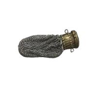 NONDK Handmade 1920'S English Coin Purse, Victorian Silver Twist Lid Gate Mesh Purse Victorian Sterling Silver Coin Bag A