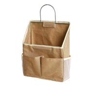 NONDK Hanging Storage Bag on Dormitory Wall Wall Door Wardrobe Desktop Fabric Bag CD Magazine Organization Basket,Jute