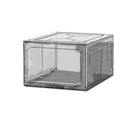 NONDK Hard Plastic Sports Shoe Box Plastic Shoe Box Dustproof Shoe Storage Box Shoe Rack Stackable Cabinet Storage Box Black