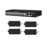 NONDK High-Performance POE PLUS 8-Port Coaxial Switch with 4x10Gbe RJ45 Uplink and 100Mbps BNC Extender for Enhanced Transmission
