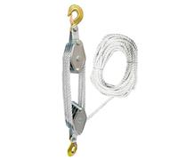 NONDK Industrial Grade Rope Pulley - 2200 Lbs Break Strength, 6:1 Lifting Power