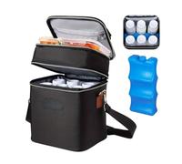 NONDK Insulated Baby Bottle Tote Bag with Ice Pack Fit Holds 6 Bottles Up to 9 Ounces, Breastmilk Cooler Bag Waterproof