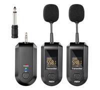 NONDK LED Digital Display 2.4G Wireless Lavalier Microphone Headset Kit 160ft Range for PA System,Voice Amplifier