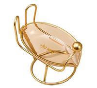 NONDK Luxurious Style Soap Tray, Bathroom, Household Sink, Drainage Rack, Perforated Plastic Soap Rack Bathroom Supplies Pink