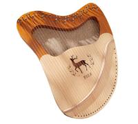 NONDK Lyre Harp High Quality Lyre Harp Solid Wood Mahogany Lyre Harp Instrument with Case Box Spare Strings 32 Strings