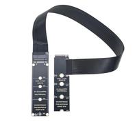 NONDK M.2 M-Key NVMe Extension Cable Elbow PCIe 4.0 64Gbps SSD Drive | Shielded with an integrated layer to minimize from GPUs and PSUs, reducing dropouts and blue screen risk.