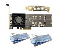 NONDK M. 2 NVME 4-Bit Hard Disk Expansion Card PCle 4.0 X8 to PLX88024 Pcie 4.0 Nvme Expansion Card Drive-Free Split-Free A