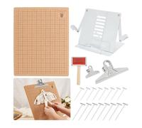 NONDK Macrame Board Set, Macrame Board and Metal Adjustable Stand, Macrame Supplies Double Sided Grid Macrame Project Board