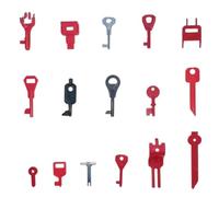 NONDK Manual Reset Key Kit 16 PCS Fire Alarm Test Key Set with 2 Key Rings for Engineers and Safety Systems