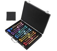 NONDK Meditation Tuning Forks Colorful Chakras Diapason Healing Tuning Fork Sets Portable Percussion Instruments