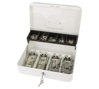 NONDK Metal Cash Box withLock Portable Home Safe withKey Capacity withMultiple Compartments B