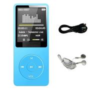 NONDK MP3 Player USB Charging Record Digital Display Screen Recording Device Media Portable Running Walking Music Play Blue