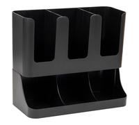 NONDK Multi-Functional Storage Box, Disposable Paper Cup Holder Cofee Shop Straw Storage Box,Multi-Purpose Storage Box Black