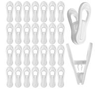 NONDK Multi-Purpose Hanger Clips-2.75 Inch-50 Pack White Plastic for Baby Clothes, for Pants, Socks
