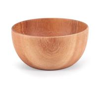 NONDK Natural Handmade Solid Wooden Bowl, Round Dining Room Bowl, Premium Wooden Kitchen Utensils 13x6cm