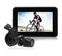 NONDK Night Vision Function Handlebar Bike Mirror, 1080P Bicycle Rear View Camera with 4.3" Screen, 110° Wide Angle