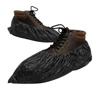 NONDK Non-Slip Waterproof Shoe Covers-Disposable CPE Boot Covers Outdoors, Black 100 Pack