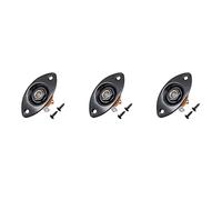 NONDK Oval Guitar Serrated Plate30 Oval Guitar Plate and High Quality Black Serrated Guitar Socket, 3 Pack