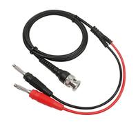 NONDK P1009 BNC to Dual 4MM Stackable Banana Plug Test Lead Probe BNC Cable for Oscilloscope Signal Generator 120CM