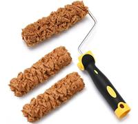 NONDK Paint Roller Kit 6 Inch Texture Pattern Roller Brush Tool with Roller Frame 3 Pcs Sponge Paint Brushes