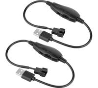 NONDK PC Cooling Fan Speed Control Adapter 2 Pack USB 5V to 12V 4-Pin Fan Power Supply Module
