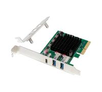 NONDK PCIE PCI-E 3.0 X4 ASM3242 Chipset PCIe X4 to 2-Ports USB 3.2 + Type-C Expansion Card USB 3.2 20Gbps Adapter for Desktop