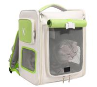 NONDK Pet Travel Bag Large Capacity Cat Expandable Backpack Breathable Foldable Cat Carrier Bag Portable Suit for Pets 7.5kg B