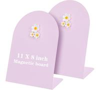 NONDK Pink for Tabletop Magnetic Bulletin Board 8x11 Inch 2 Pcs with 6 Magnets Memo Display Easel Stand for Home School