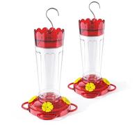 NONDK Plastic Hummingbird Feeder 14-Ounce Leak-Proof Hummingbird Feeder with 4 Feeding Ports Hummingbird Feeder with Perches