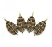 NONDK Plastic Inline Method Feeder Fishing Accessories 4 Feeders Mould Set Carp Fishing Sinker Fishing Trough Pesca 15g 20g 25g 35g