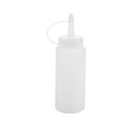 NONDK Plastic Squeeze Bottle Condiment Dispenser Ketchup Mustard Sauce Clear White 6Oz