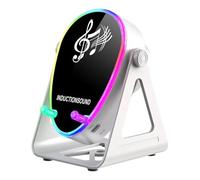NONDK Portable Bluetooth 5.3 Wireless Speaker RGB Lighting 180° Rotation Phone Mount Holder Surround Sound Music Player White