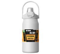 NONDK Portable Handle Cup 304 Stainless Steel Double-Layer Insulation Bounce Lid Space Kettle Mountain Climbing White