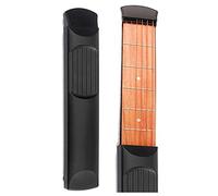 NONDK Portable Pocket Guitar 6 Fret Model Wooden Practice 6 Strings Guitar Trainer for Beginners