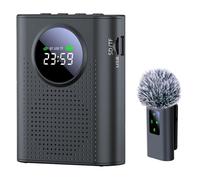NONDK Portable Speaker PA System with LED Display, Voice Amplifier Featuring Wireless Lavalier Lapel Mic for Teacher, Tour Guide