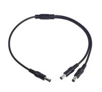 NONDK Power Splitter Cable 2 Way DC 5.5x2.1mm 1 Male to 2 Male for LED Light Camera Power Supply Connector