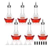 NONDK Professional Cocktail for Making Bar Tool 6 PCS Bitters Bottle Set 50ml/1.6oz Glass Dash Bottle with Dasher Top