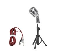 NONDK Professional Wired Vintage Classic Microphone Dynamic Vocal Mic with Stand for Live Performance Karaoke