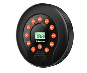 NONDK Rechargeable 1500mAh Portable CD Player Dual Stereo Speakers Audio Cassette Player Car AUX/USB Playback Player A