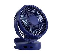 NONDK Rechargeable Clip-on Tabletop and Hangable Fan 3 Speed 360° Rotating Fan for Travel and Home Use Blue