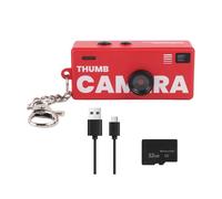 NONDK Retro Mini Action Camera Keychain Camera with 32G 0.96" Display Support Memory Card 1080P Small Camcorder Video Recorder Red