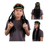NONDK Rhasta Rasta Hat Jamaica Beanie Knit Crochet Slouchy Style Cap Green/Yellow/Black/Red