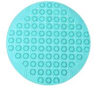 NONDK Round Non-Slip Shower Mat Strong Suction Bath Mats with Drain Holes with Raised Massage Loop Easy Install, C
