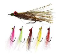 NONDK Saltwater for Fishing 6pcs Artificial Flies Hooks Fly Lure Bait Fast Sinking